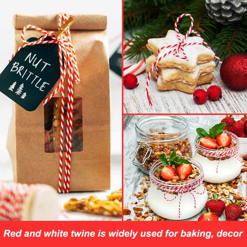 Vivifying Red and White Twine  656 Feet 2mm Cotton Bakers Twine String for Gift Wrapping  Baking  Butchers  DIY Crafts  Tying Cake and Pastry Boxes - Image 4